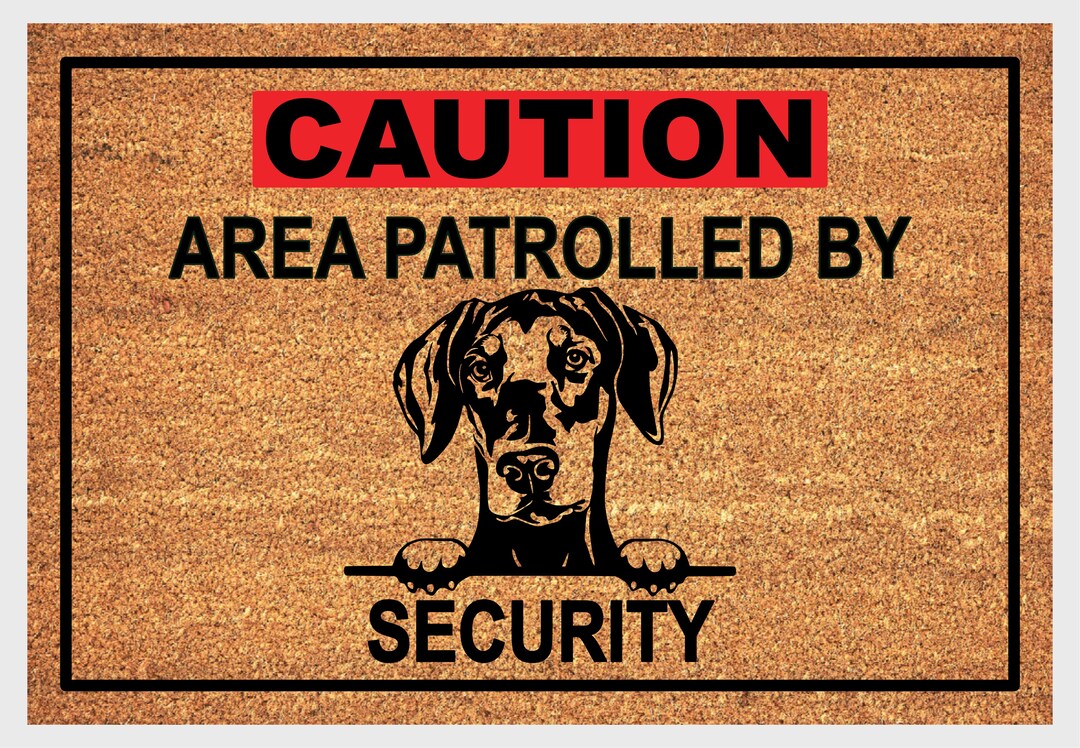 Doberman Security Doormat Natural Ears Doberman Pinscher Welcome Mat Sizes MakerPlace by Michaels